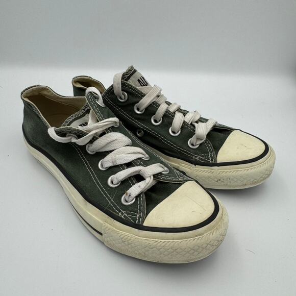 Converse Chuck Taylor All Star Low Top Green Canvas Sneakers Unisex Sz W5 / M3 - Picture 1 of 8
